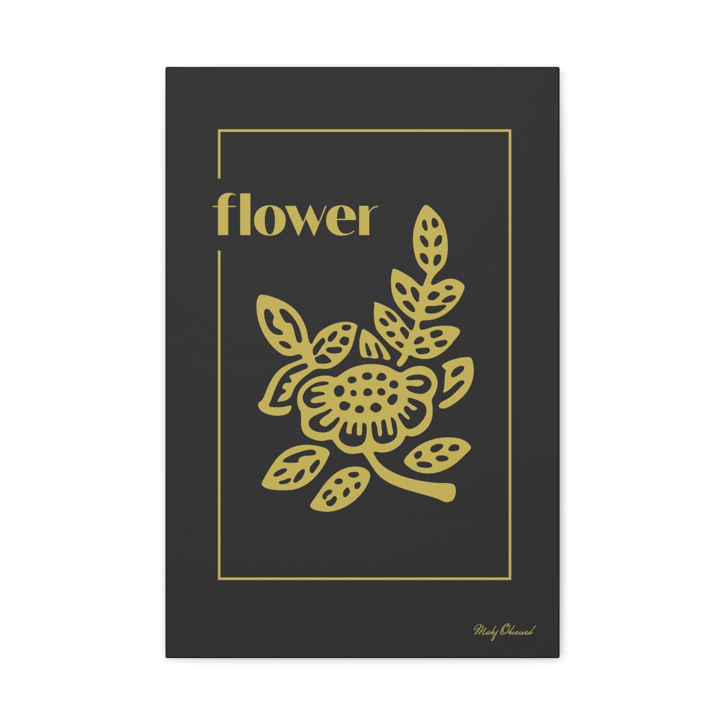 Flower Black Canvas
