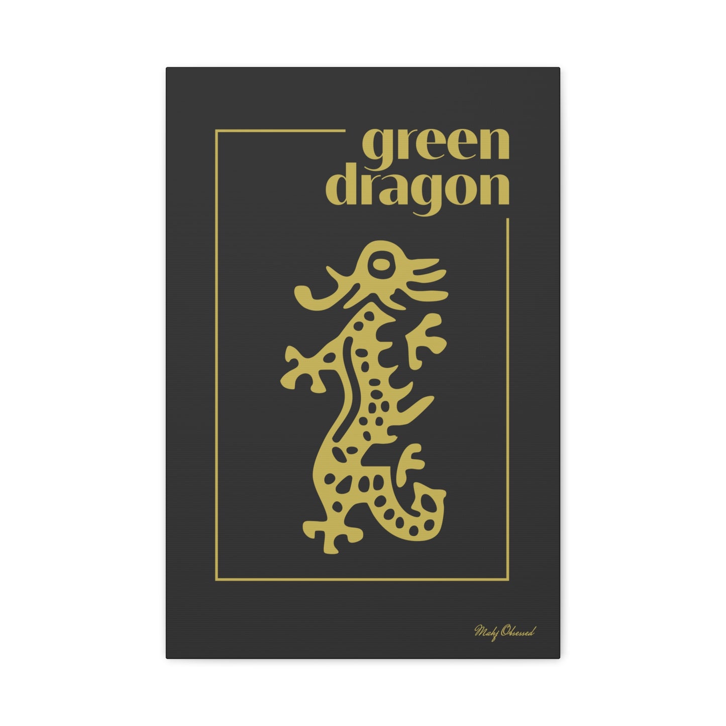 Green Dragon Black Canvas