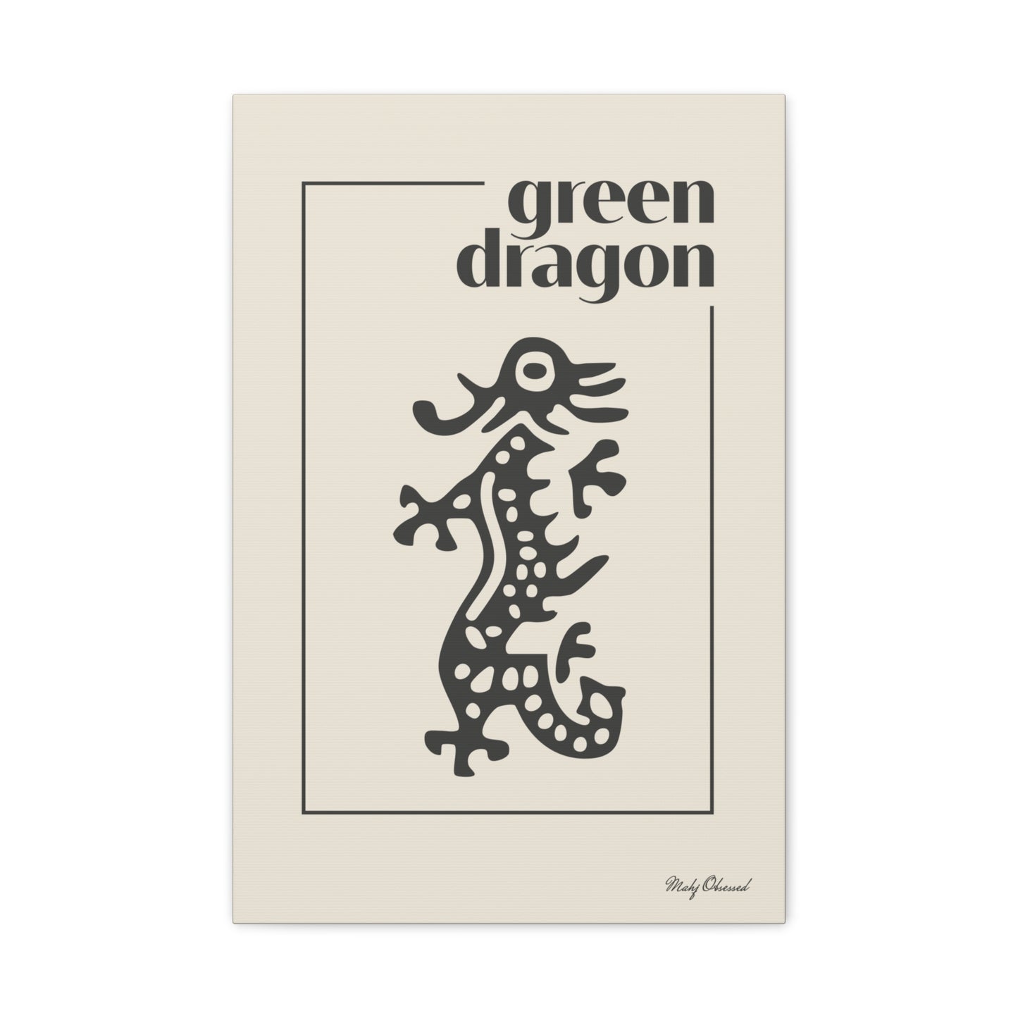 Green Dragon Ivory Canvas
