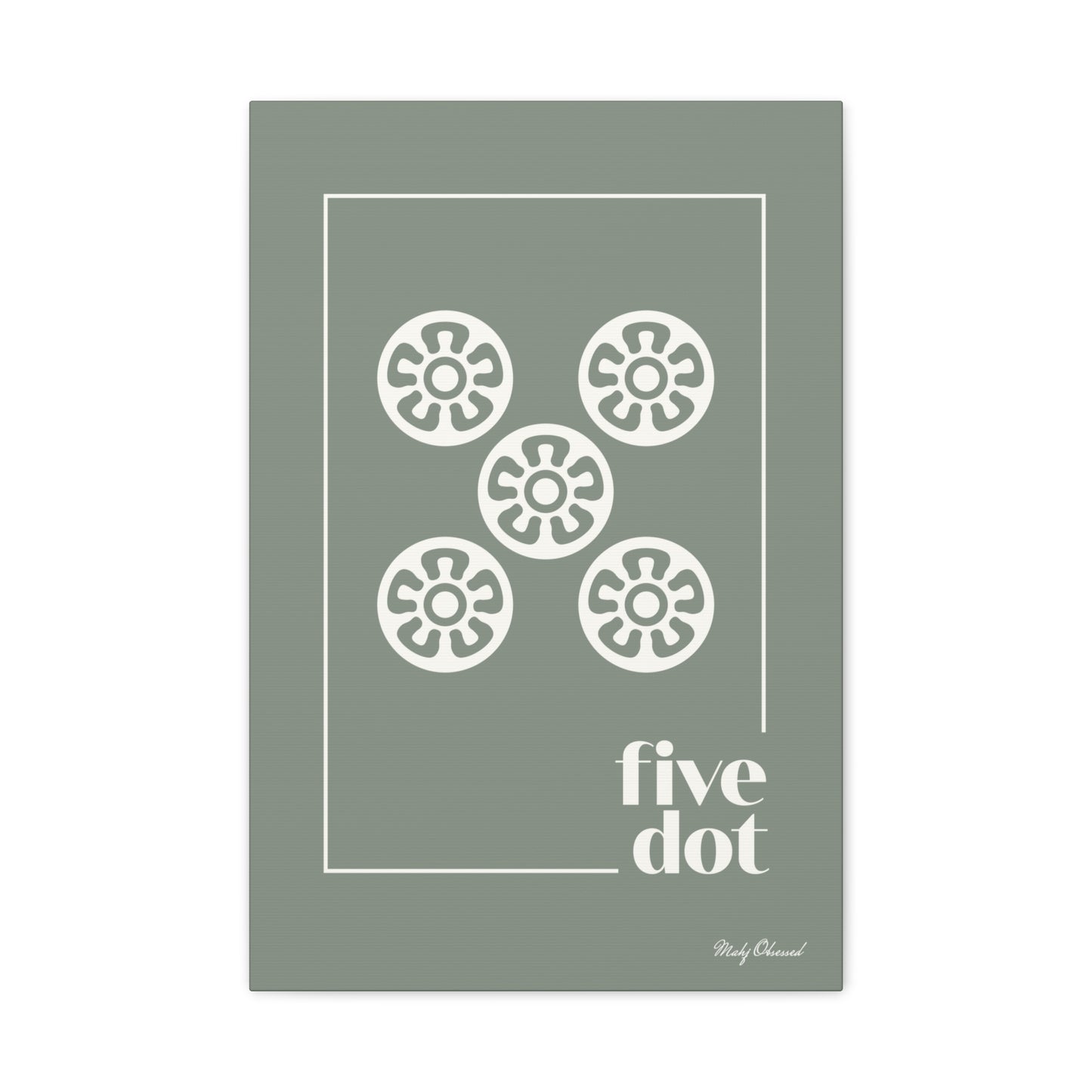 Five Dot Green Canvas