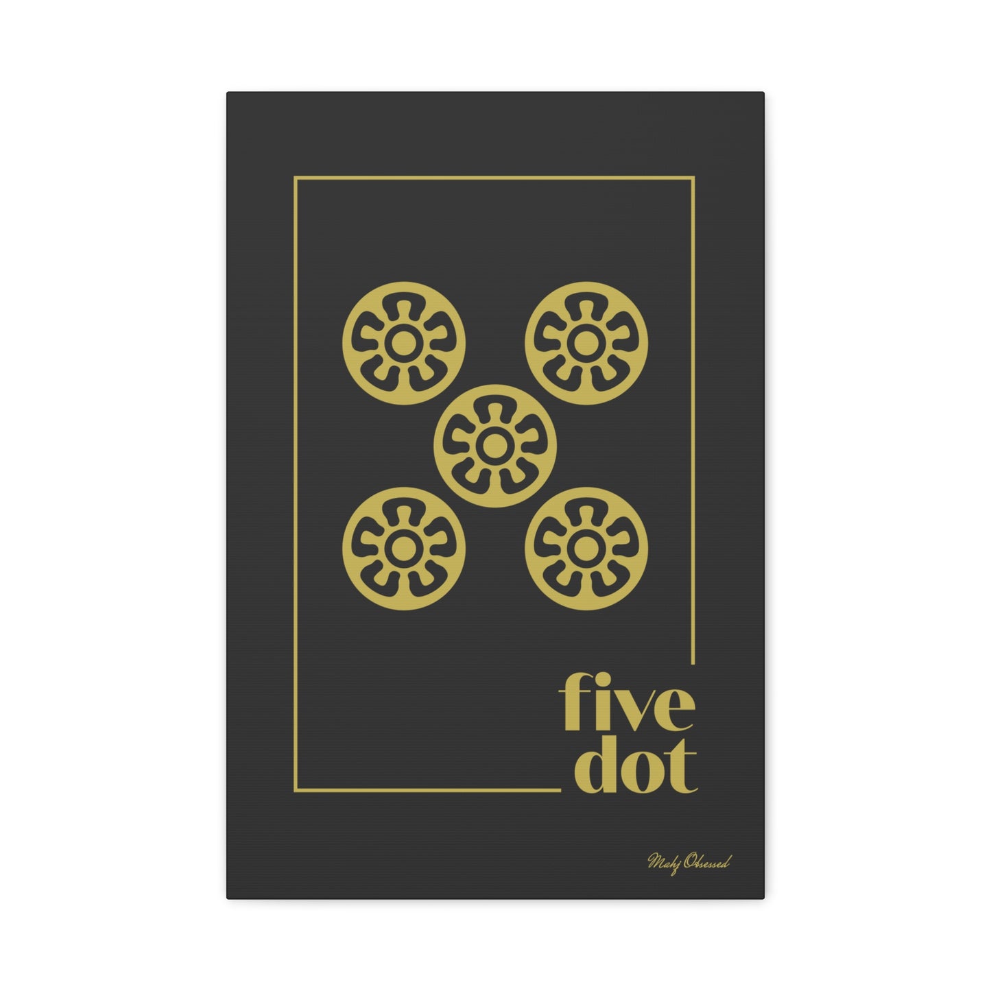 Five Dot Black Canvas