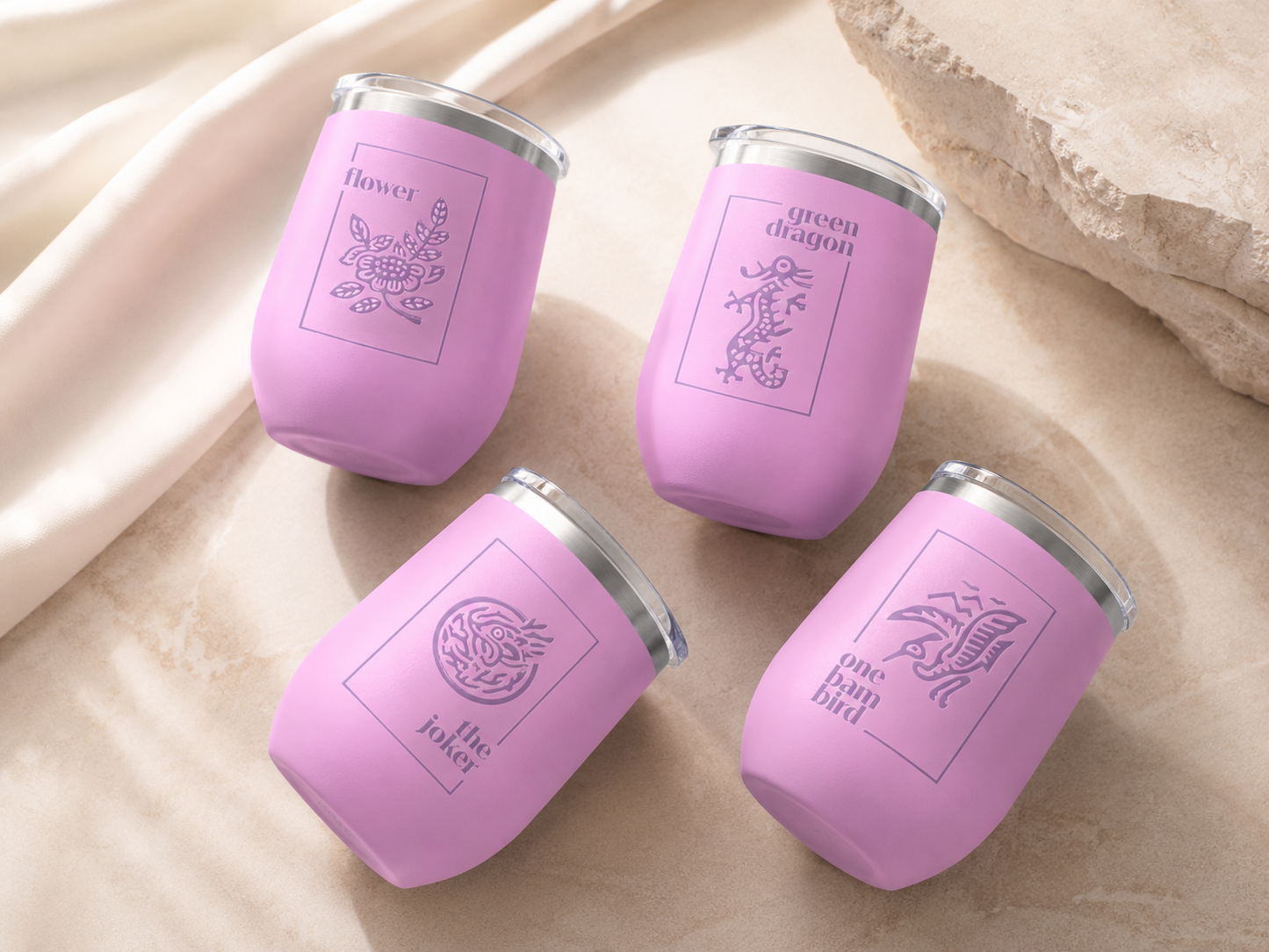Mahj Classics Wine Tumbler Set of 4