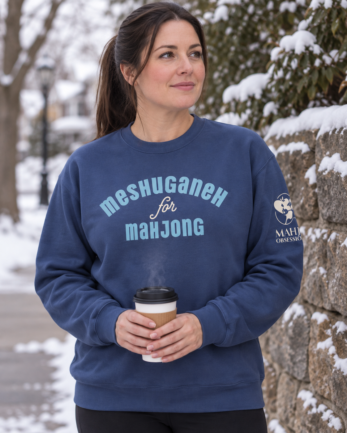 Meshuganeh for Mahjong sweatshirt in team royal, cold outdoors