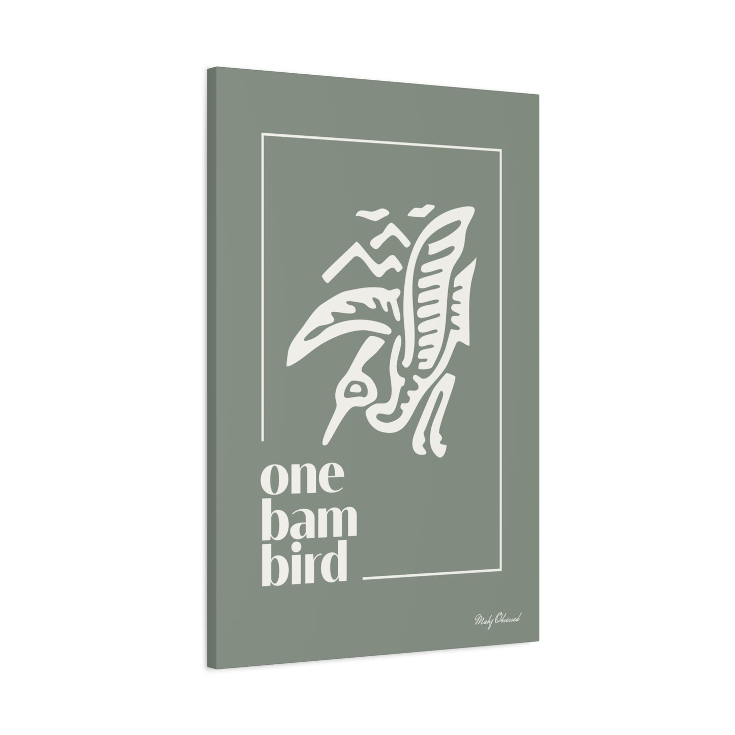 One Bam Bird Green Canvas