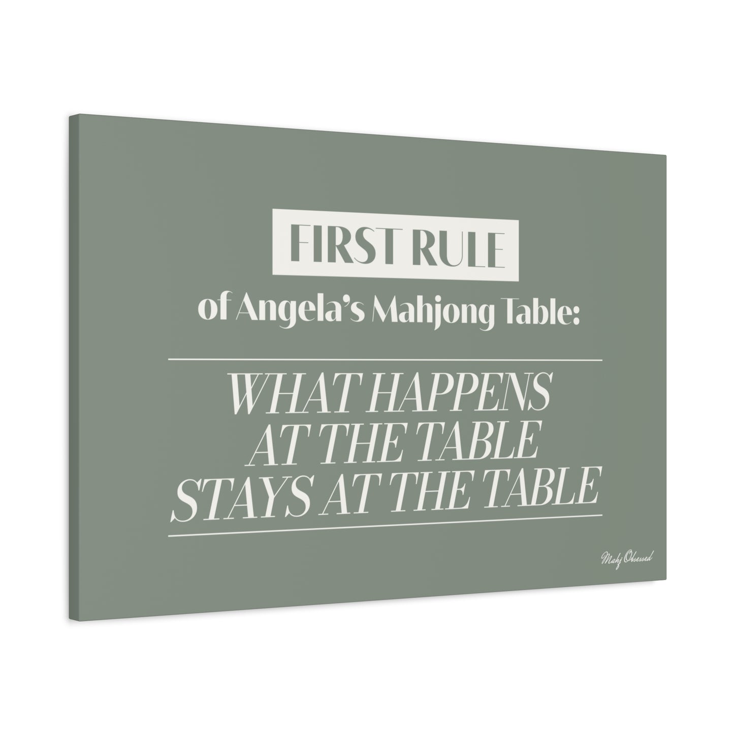 The Trusted Circle Table Green Canvas