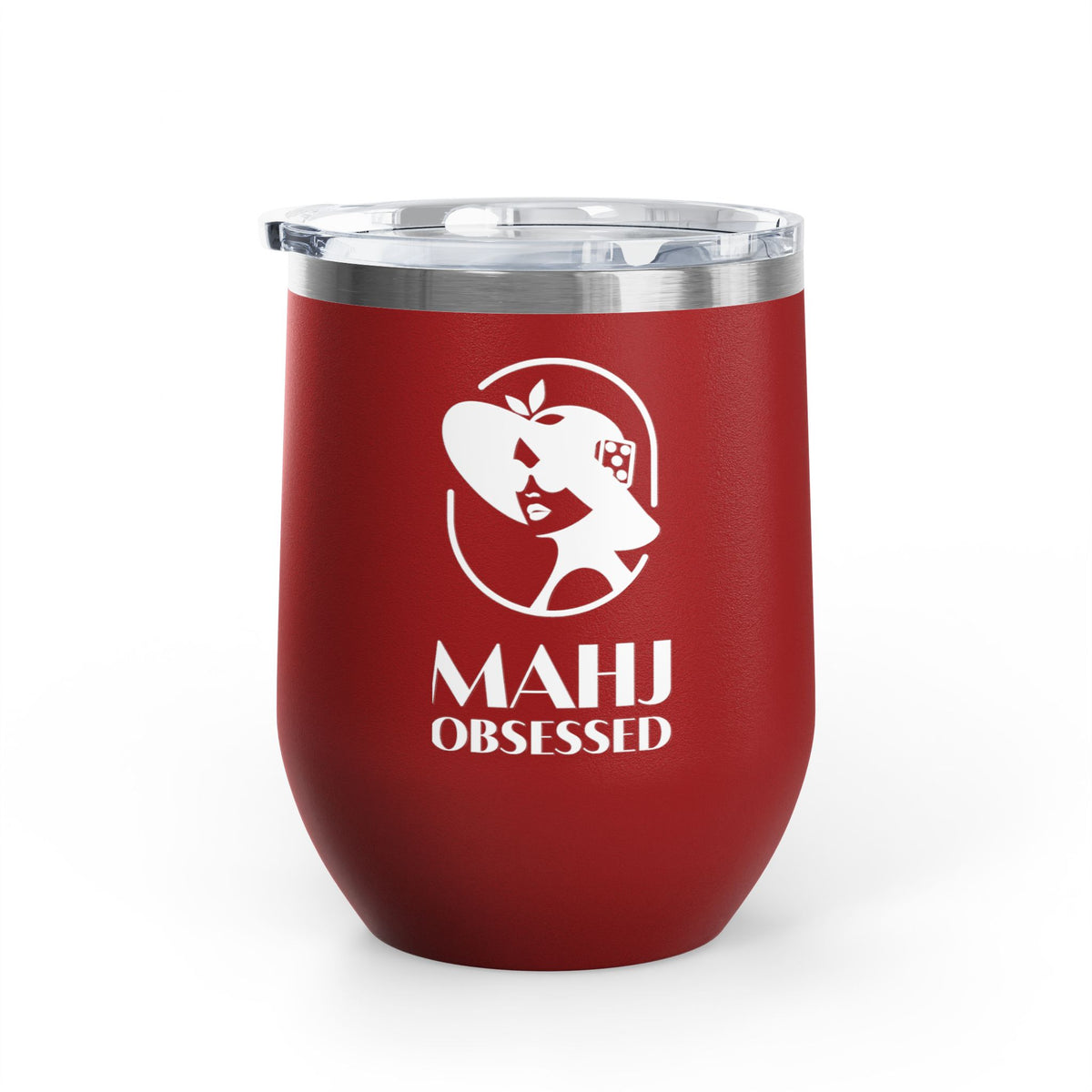 'Tis the Season to Mahjong wine tumbler in red
