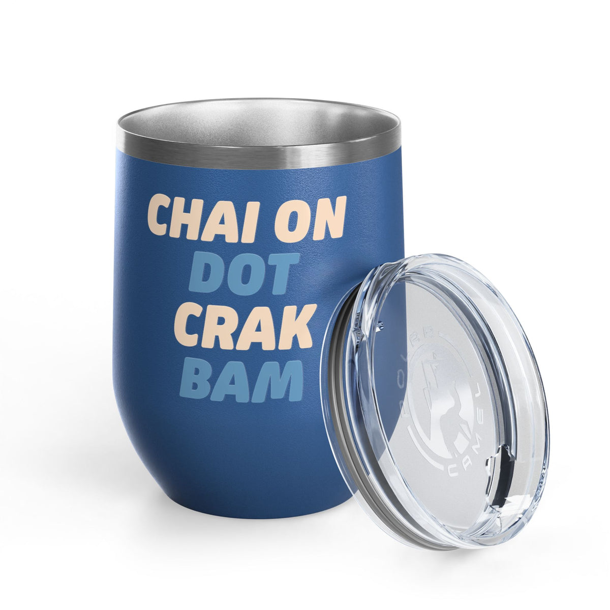 Chai On Dot Crak Bam wine tumbler in royal