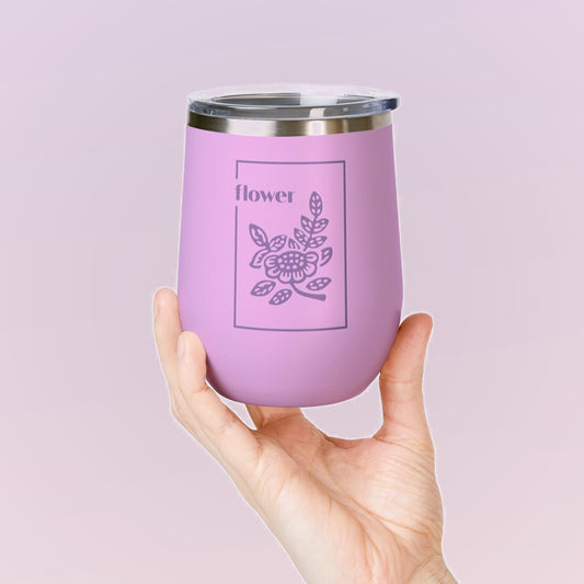Flowers Wine Tumbler