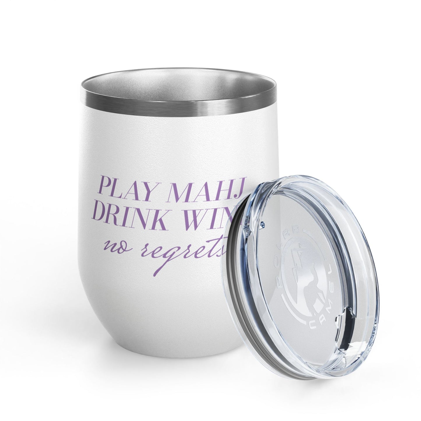 Play Mahj. Drink Wine. No Regrets Wine Tumbler