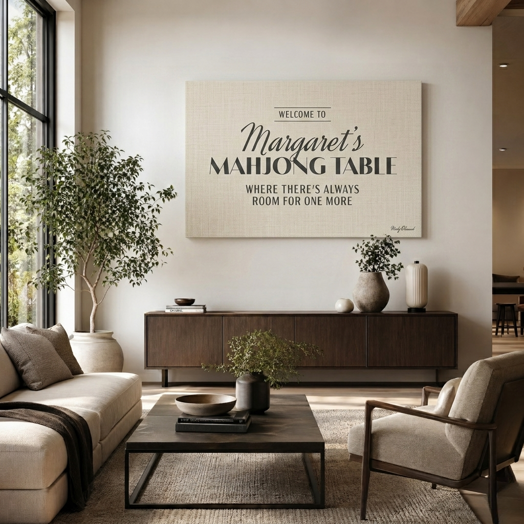 Always Welcome Table Ivory Canvas