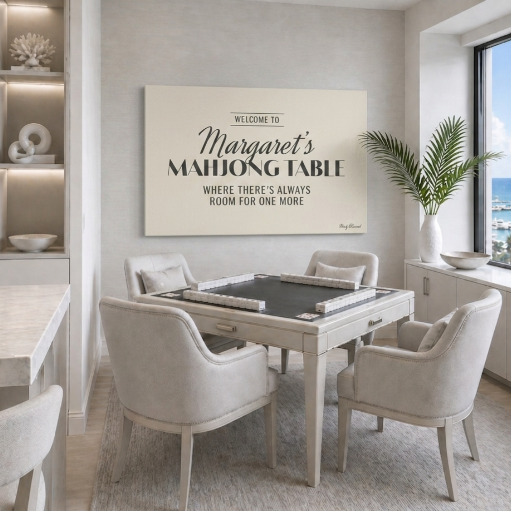 Always Welcome Table Ivory Canvas