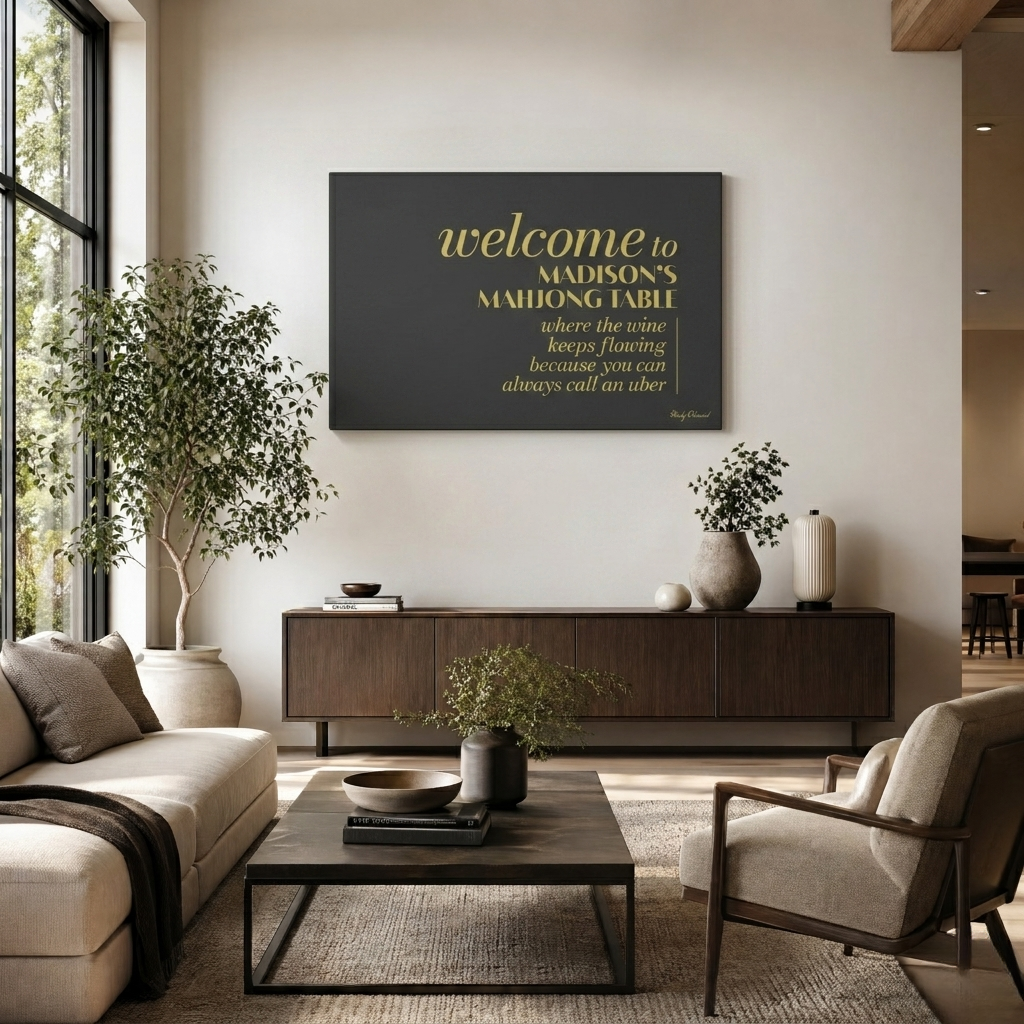 Drink As Much As You Want Table Black Canvas