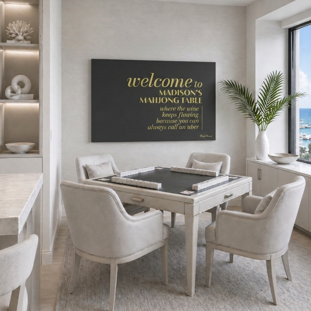 Drink As Much As You Want Table Black Canvas
