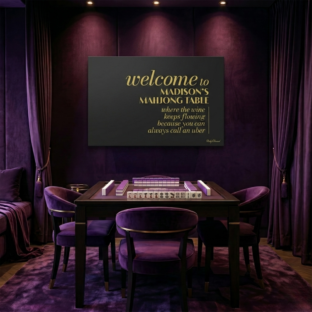 Drink As Much As You Want Table Black Canvas
