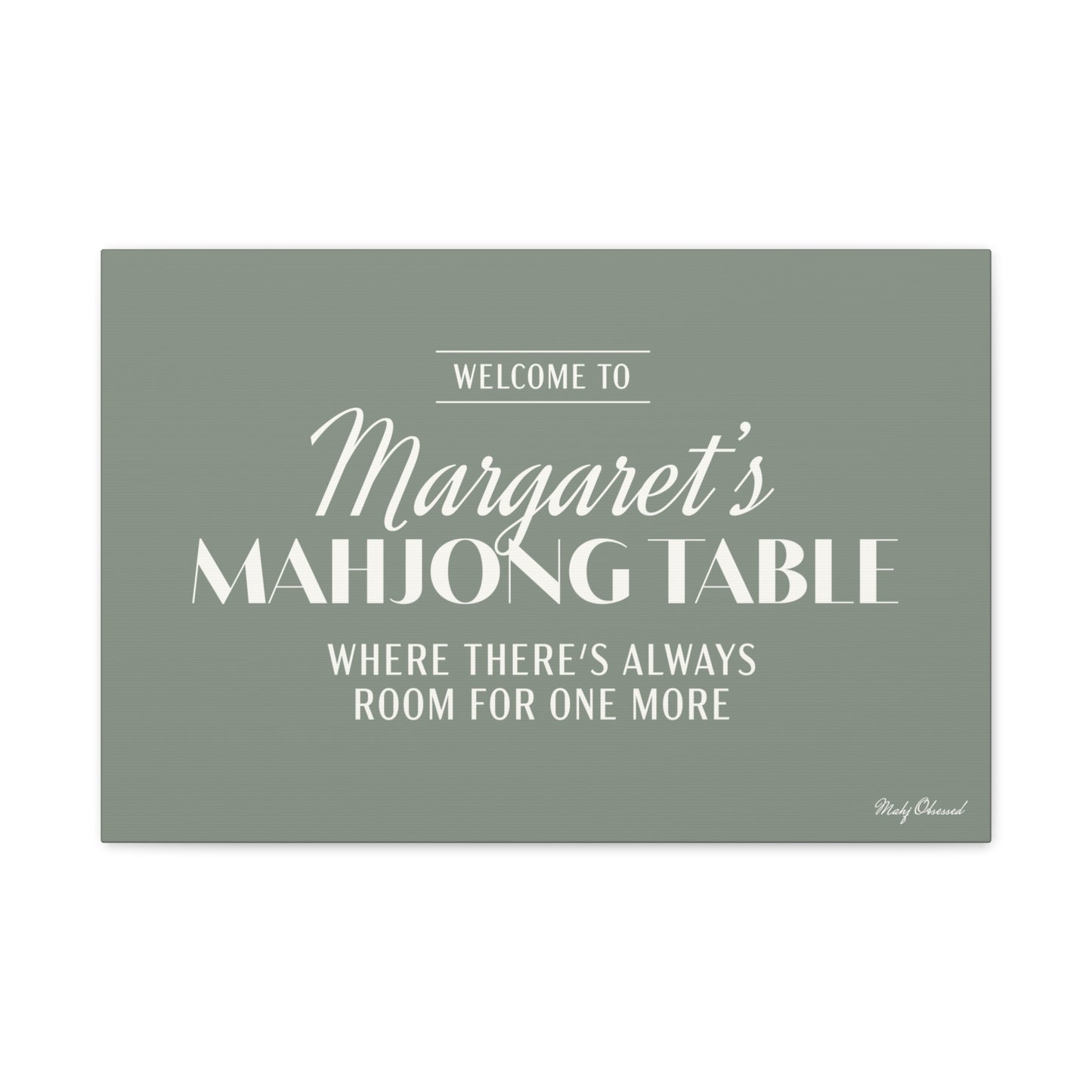 Always Welcome Table Green Canvas