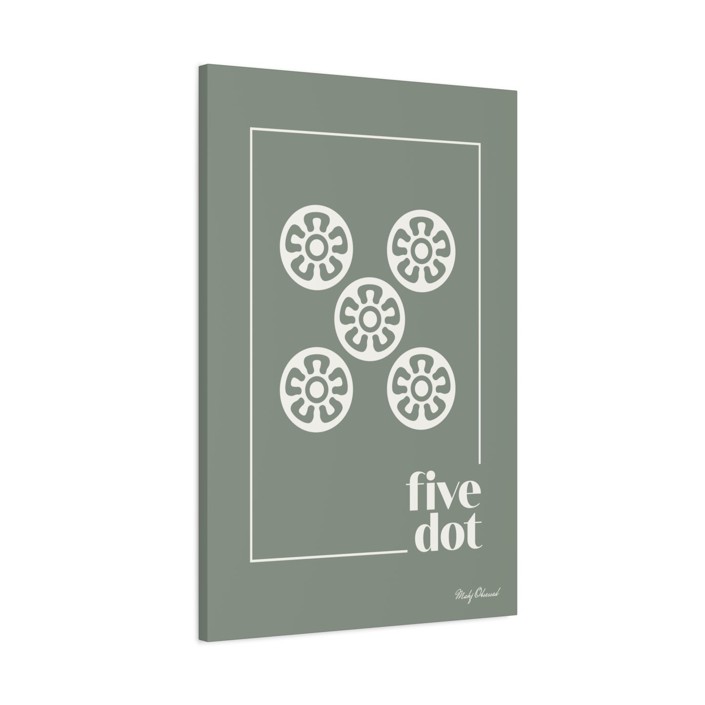Five Dot Green Canvas