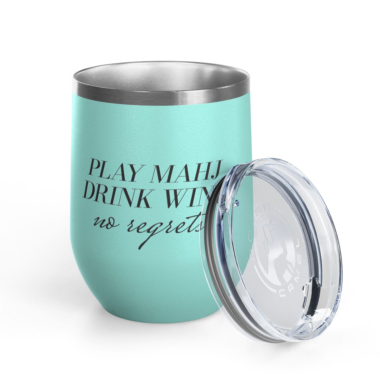 Play Mahj. Drink Wine. No Regrets Wine Tumbler