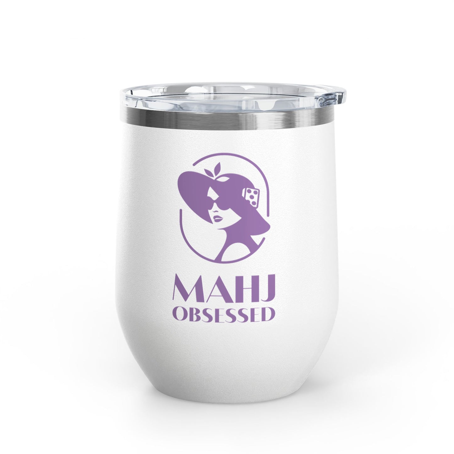 Mahj Obsessed Wine Tumbler — 12oz Insulated Mahjong Lover Travel Cup