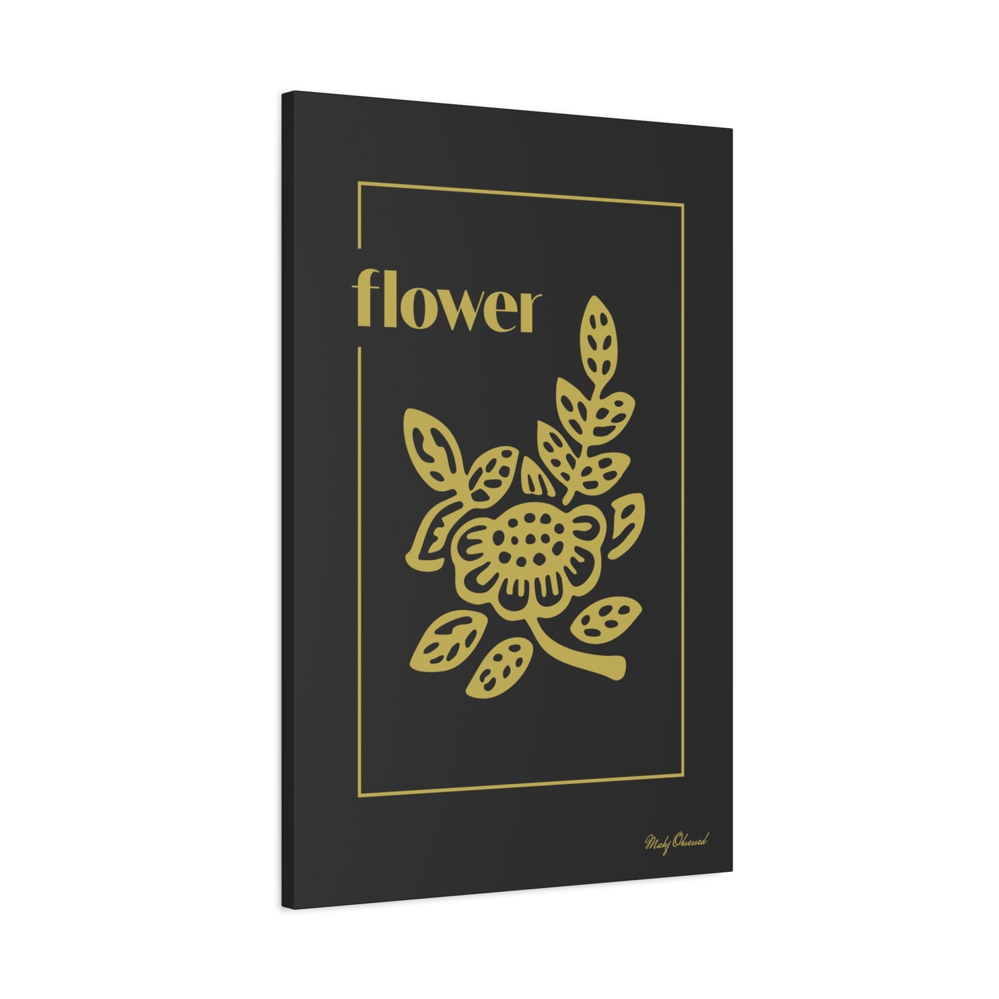 Flower Black Canvas