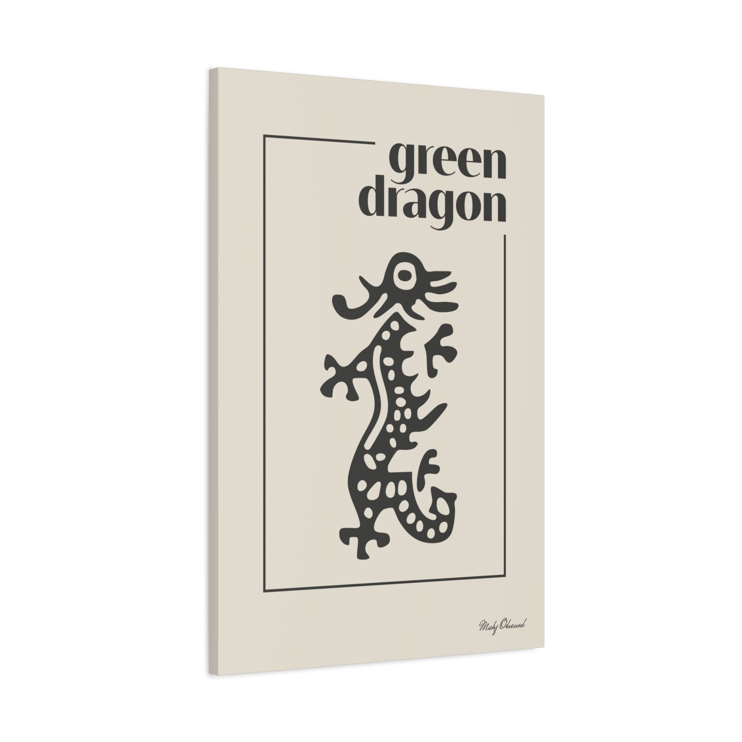 Green Dragon Ivory Canvas