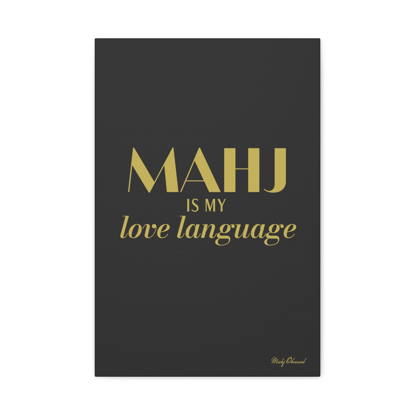 My Mahj, My Word Black Canvas