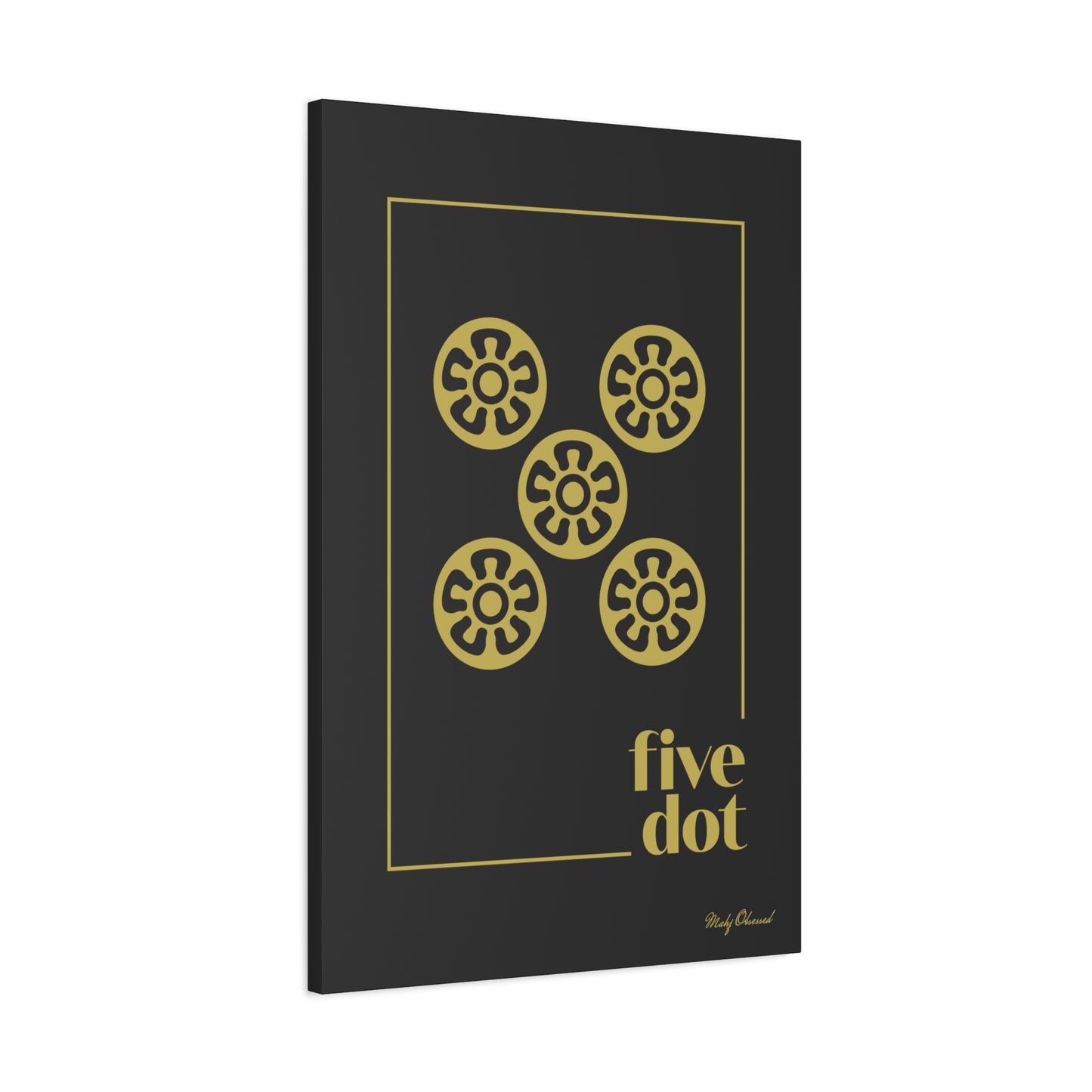 Five Dot Black Canvas