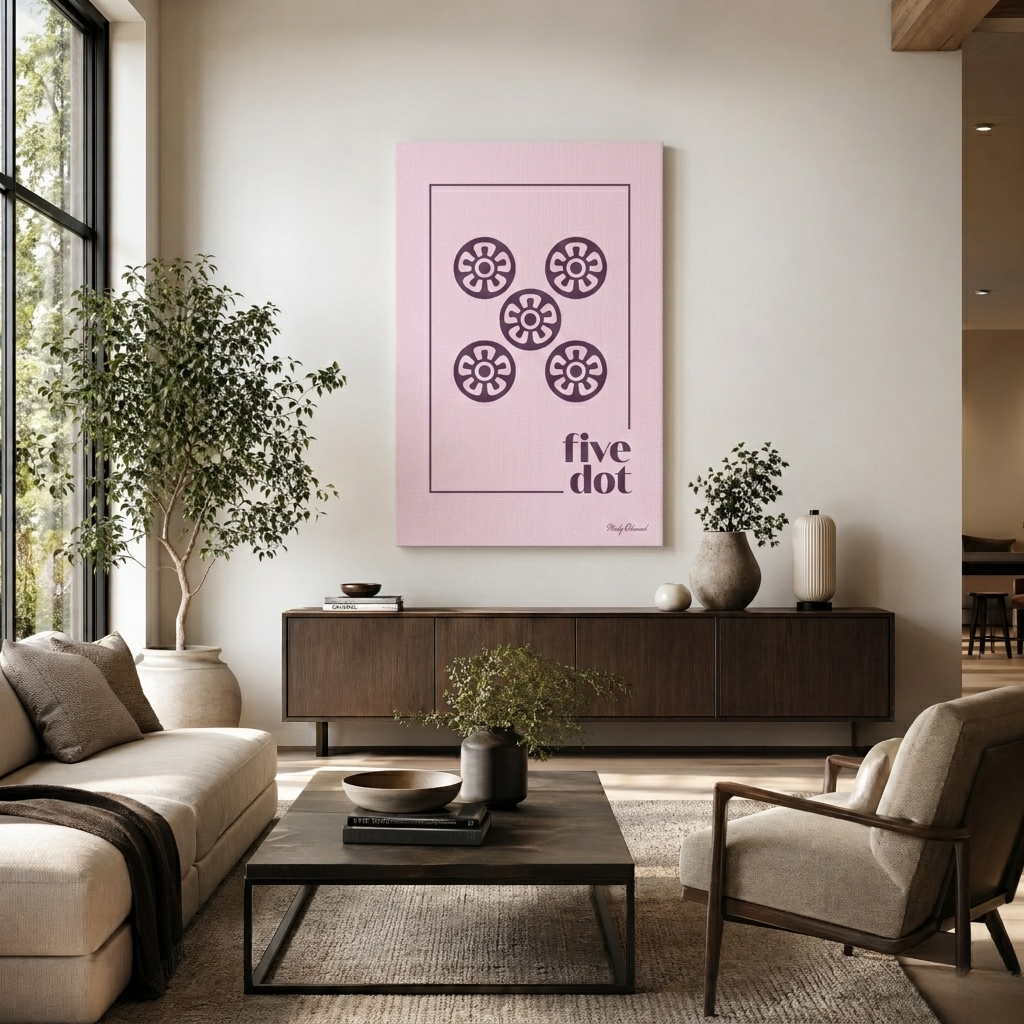Five Dot Lavender Canvas