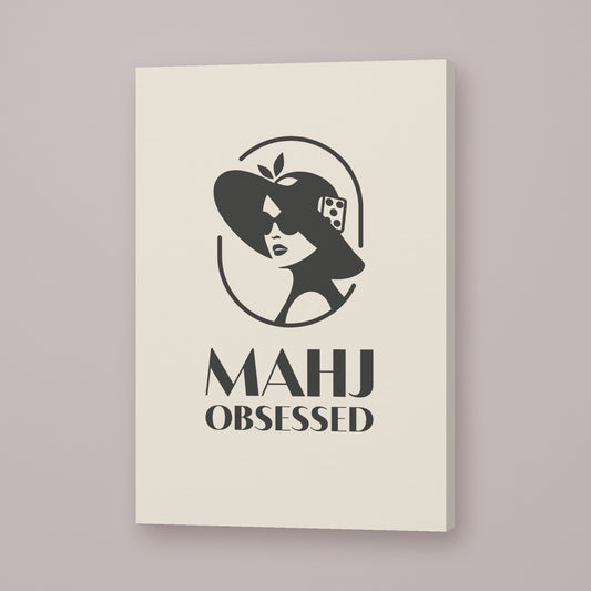 The Icon Mahjong canvas wall art in ivory, hung on wall
