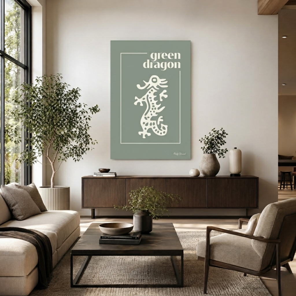 Green Dragon Green Canvas