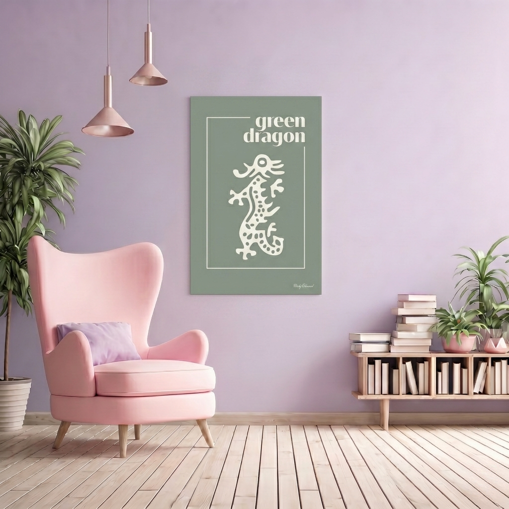 Green Dragon Green Canvas