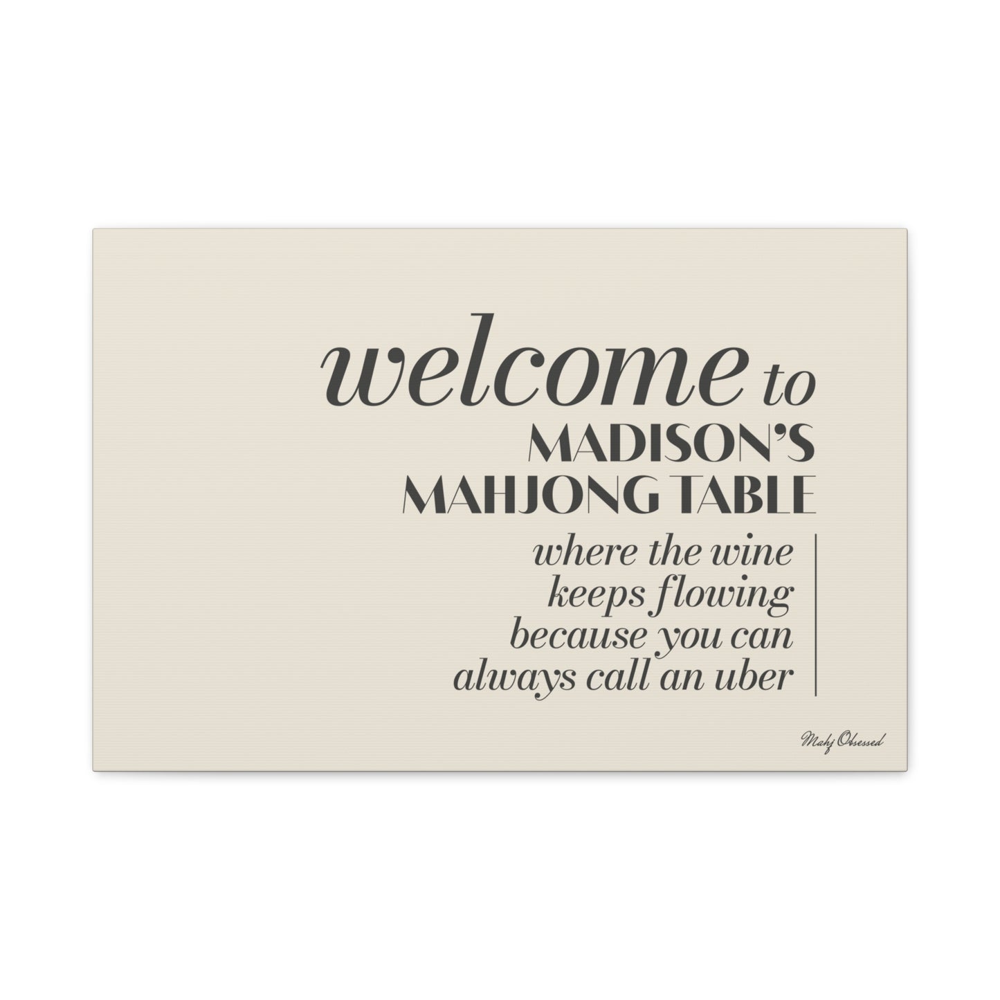 Drink As Much As You Want Table Ivory Canvas