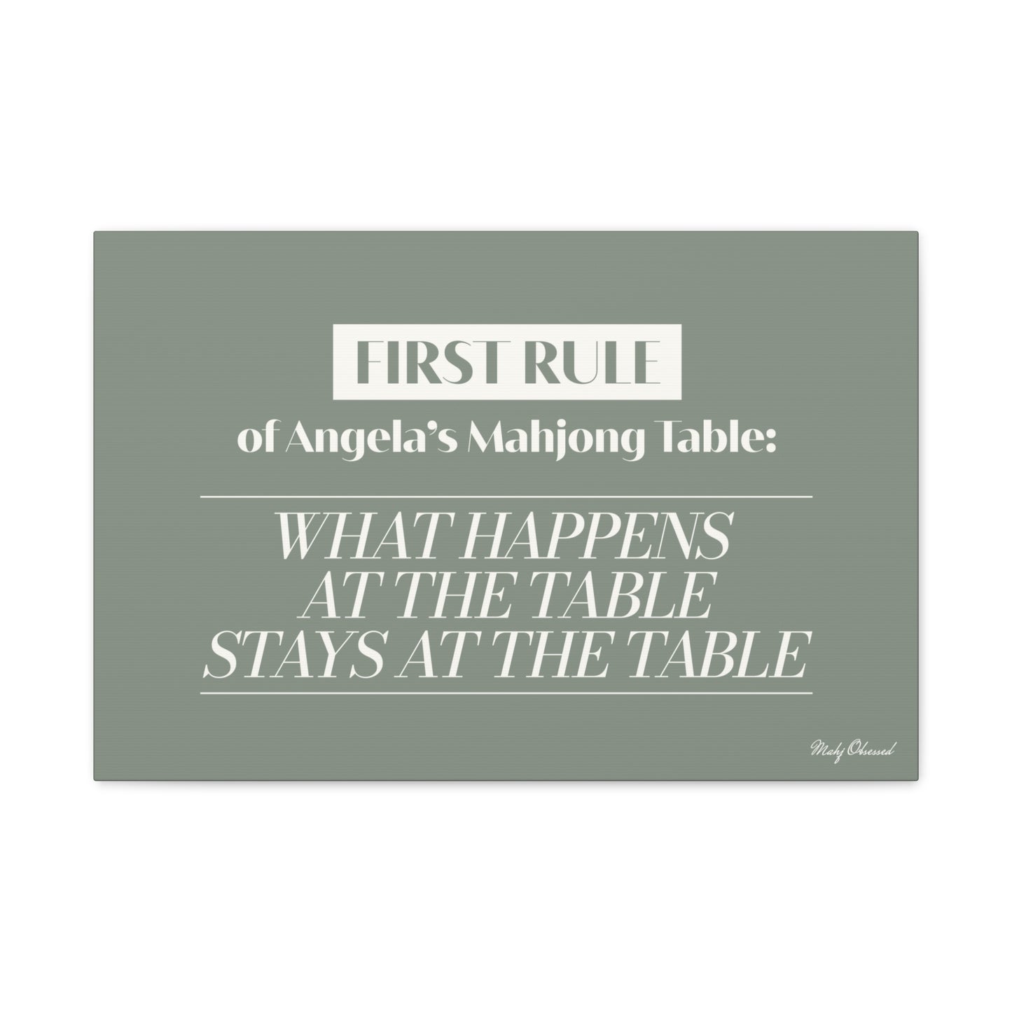 The Trusted Circle Table Green Canvas