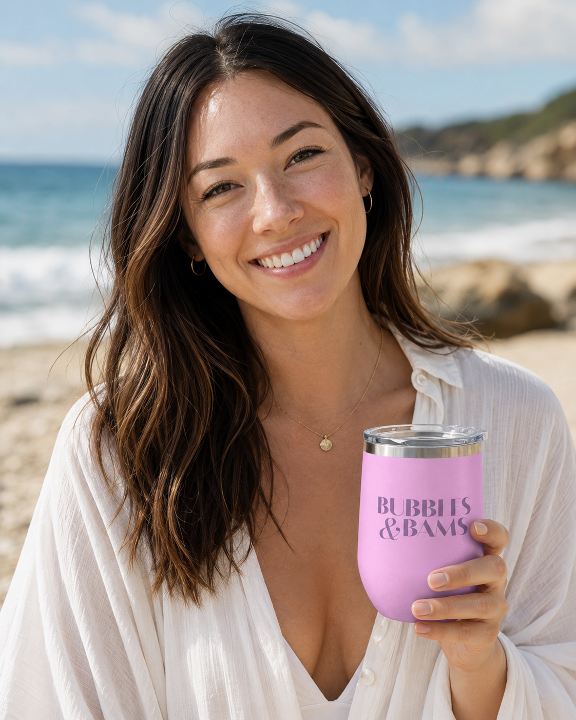 Bubbles & Bams Wine Tumbler