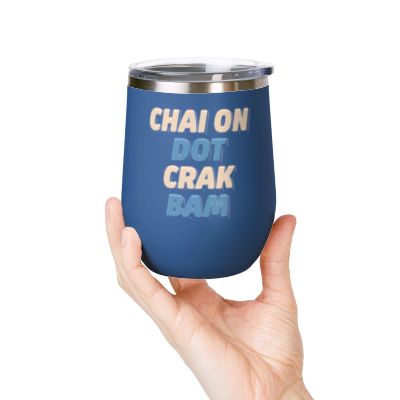 Chai On Dot Crak Bam wine tumbler in royal