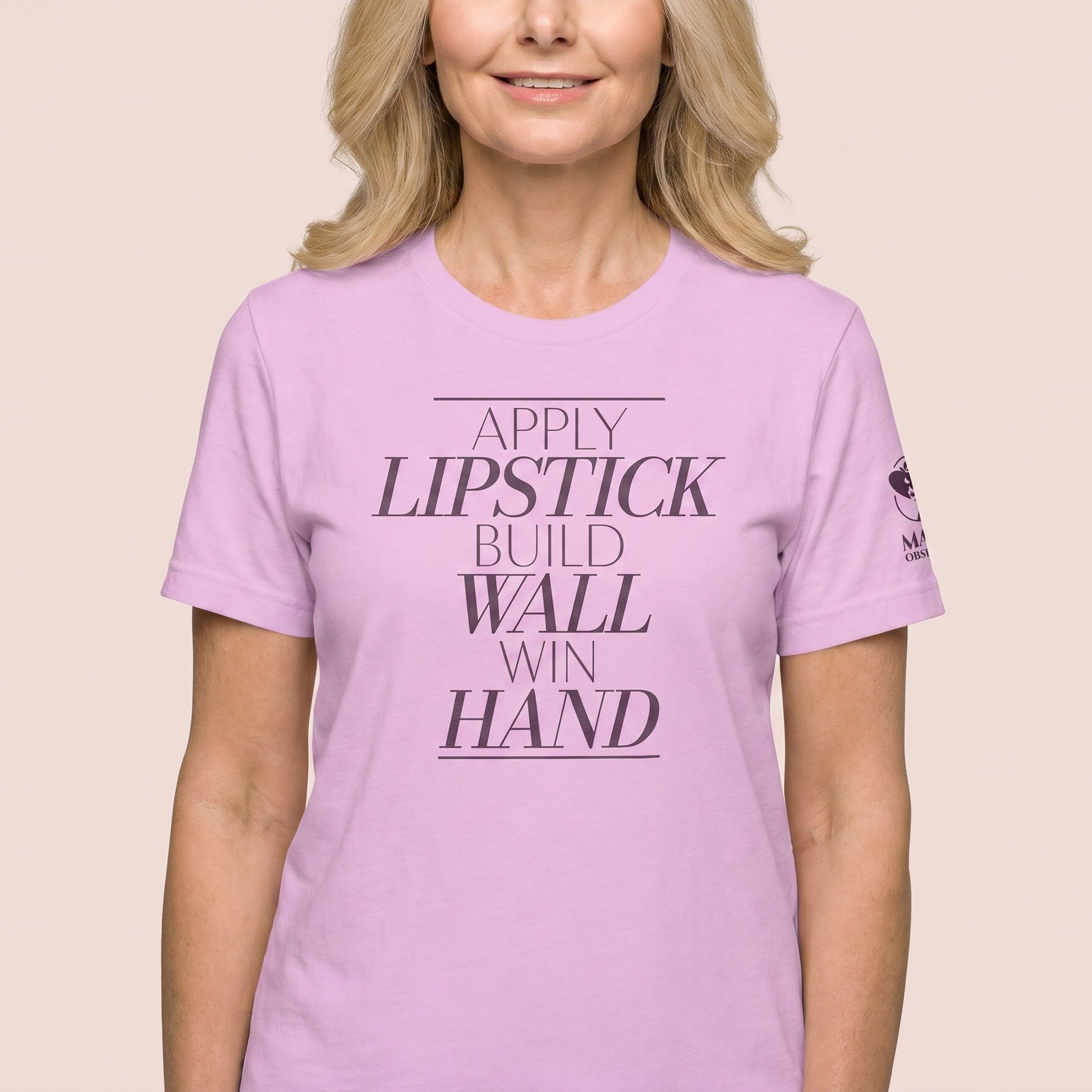 Women's mahjong t-shirt Lilac front view - Mahj Obsessed [color:lilac]