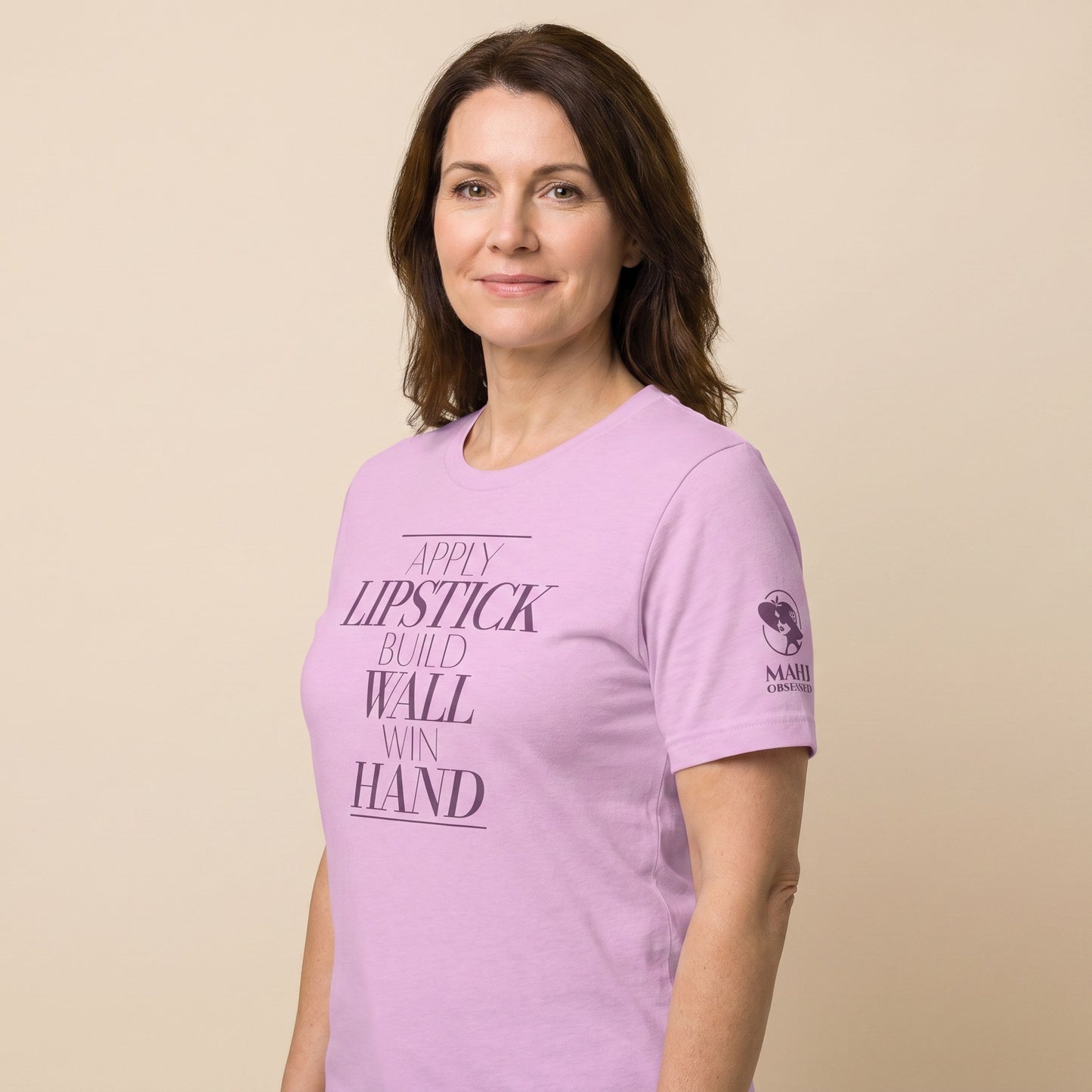 Mahjong tee Lilac three-quarter view - Mahj Obsessed [color:lilac]