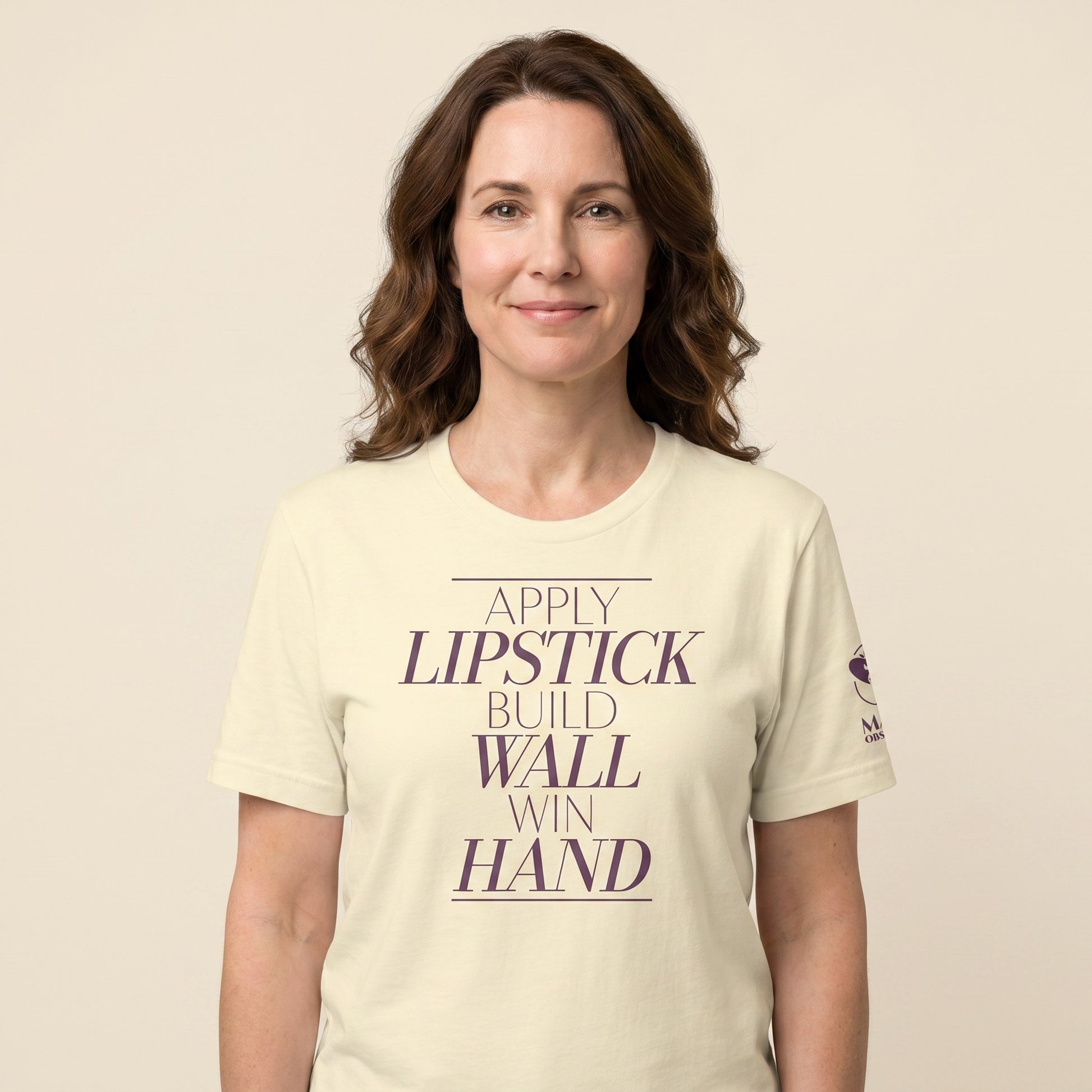 Women's mahjong t-shirt Natural front view - Mahj Obsessed [color:natural]
