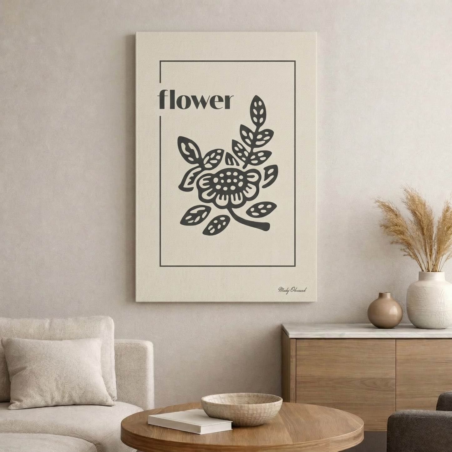 Flower Ivory Canvas