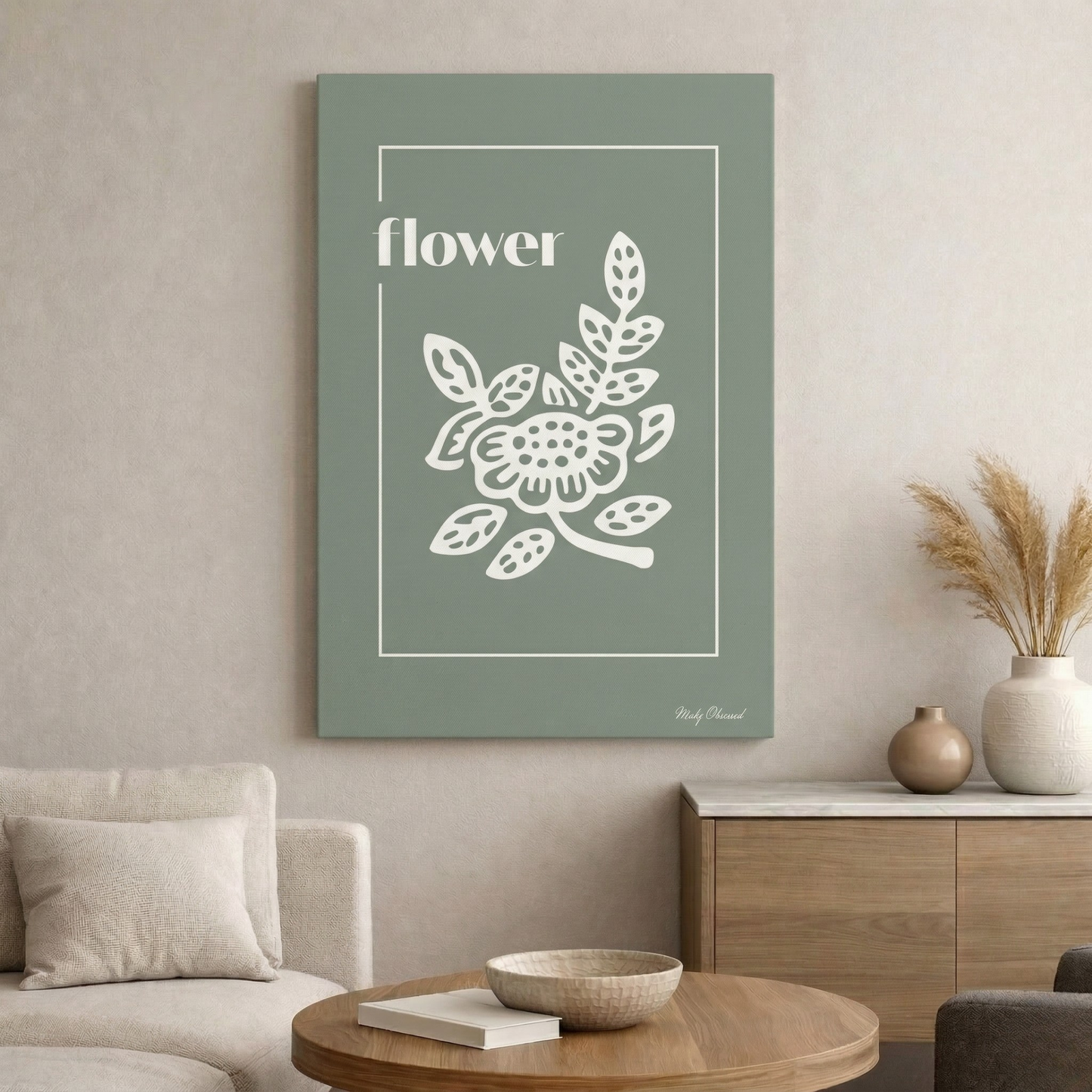 Flower Green Canvas