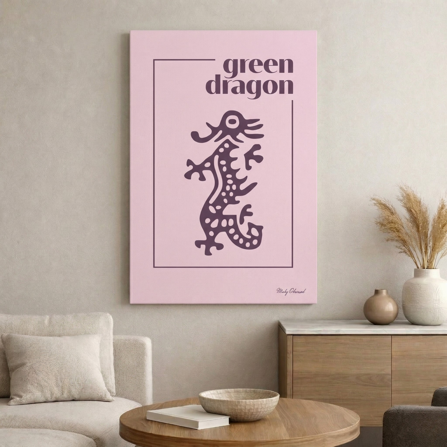 Green Dragon Lavender Canvas