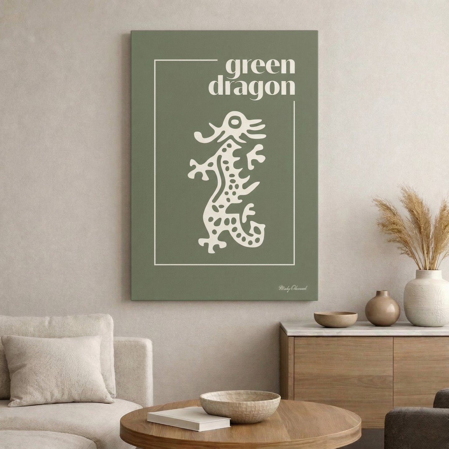 Green Dragon Green Canvas