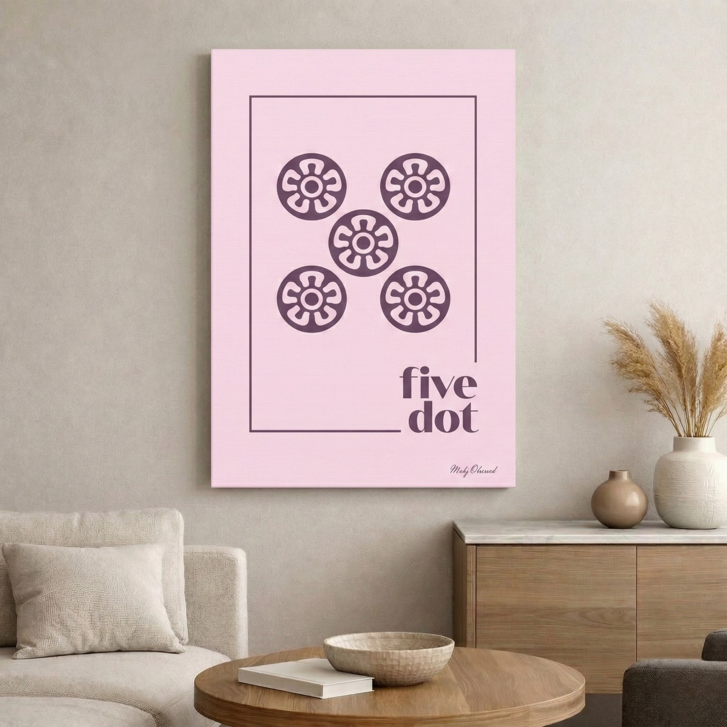 Five Dot Lavender Canvas