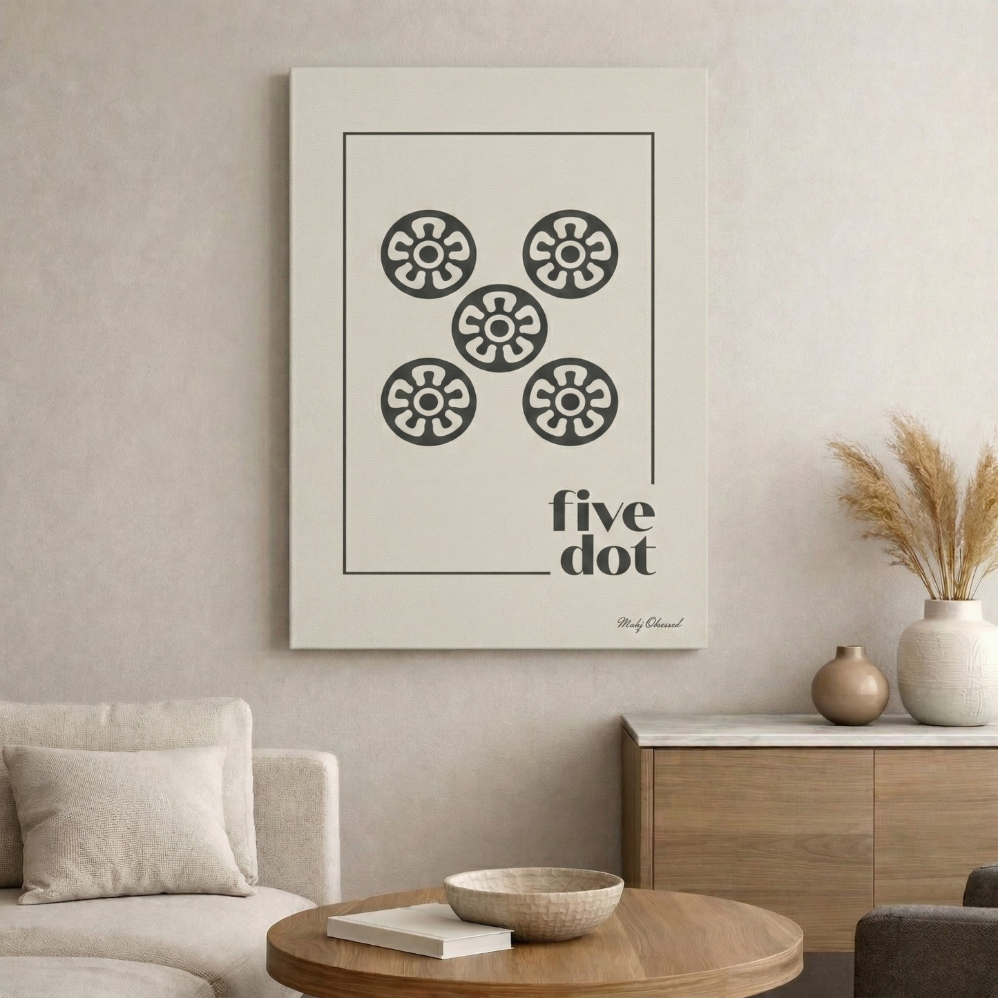 Five Dot Ivory Canvas