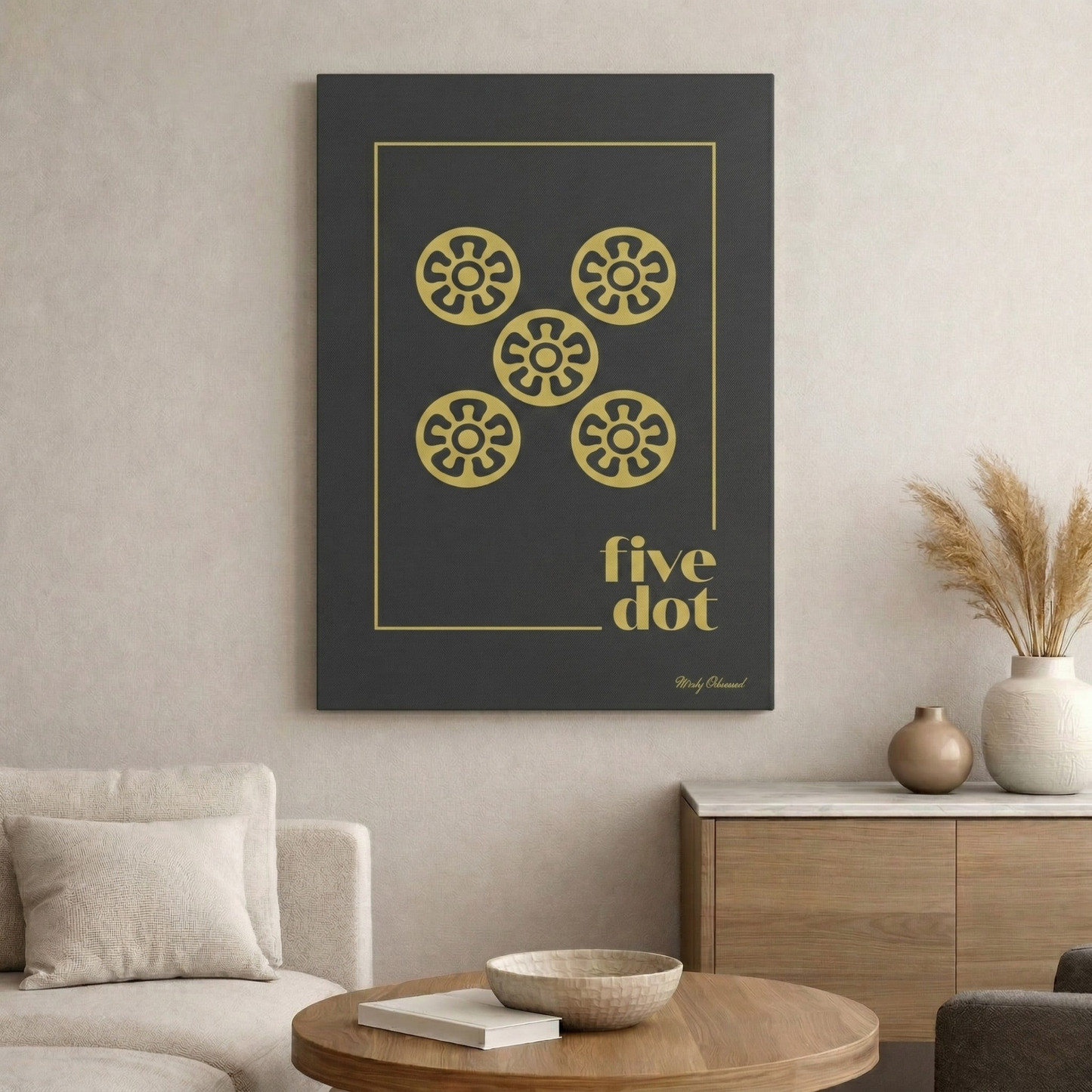 Five Dot Black Canvas