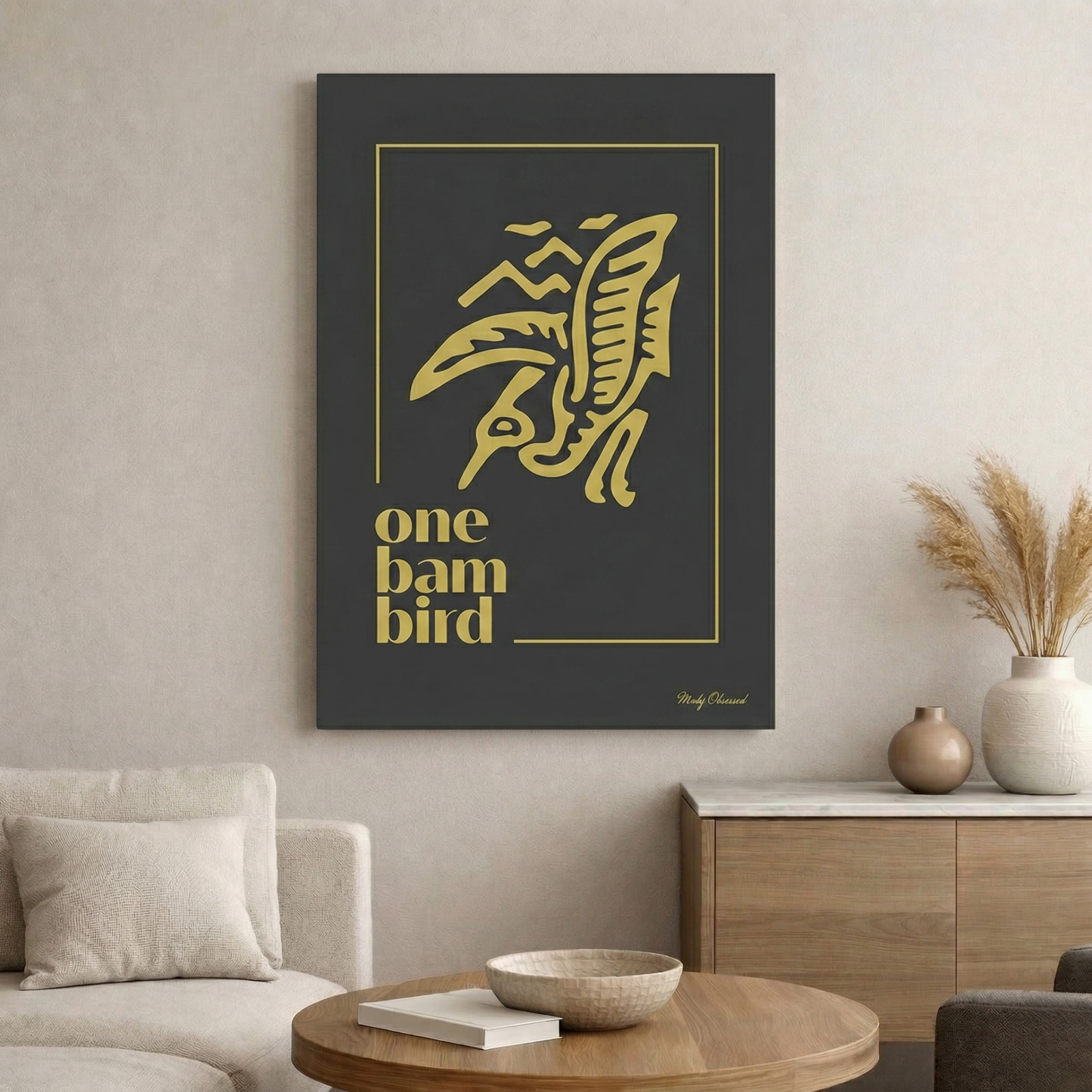 One Bam Bird Black Canvas