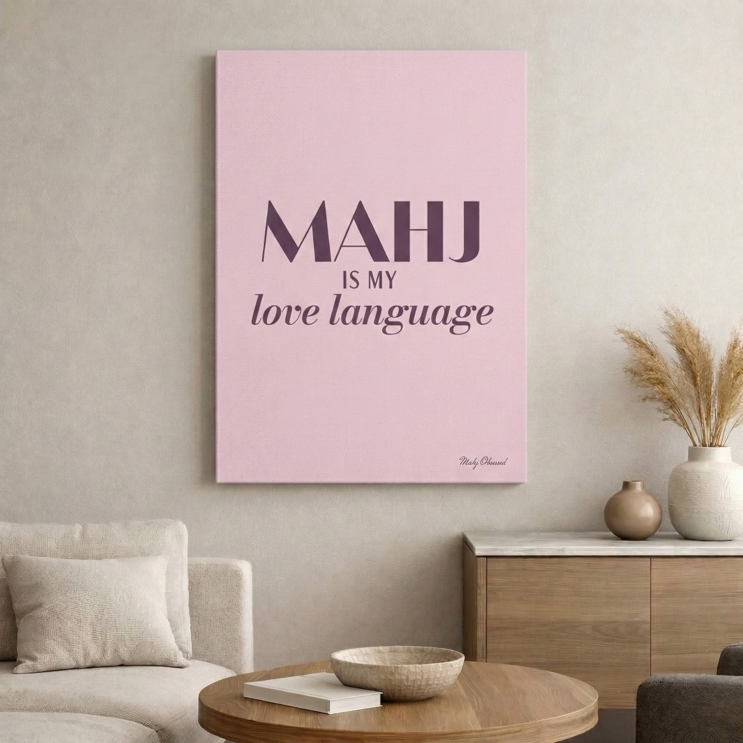 My Mahj, My Word Lavender Canvas