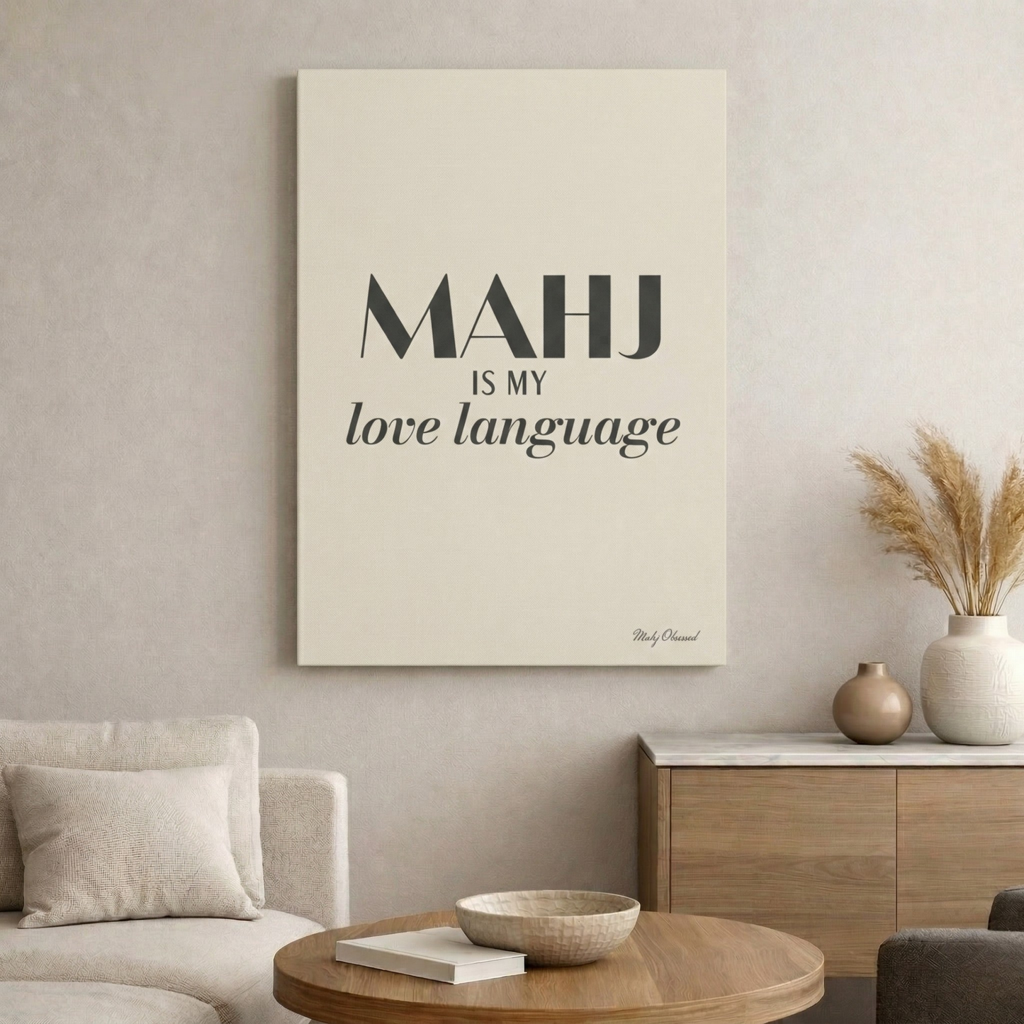 My Mahj, My Word Ivory Canvas