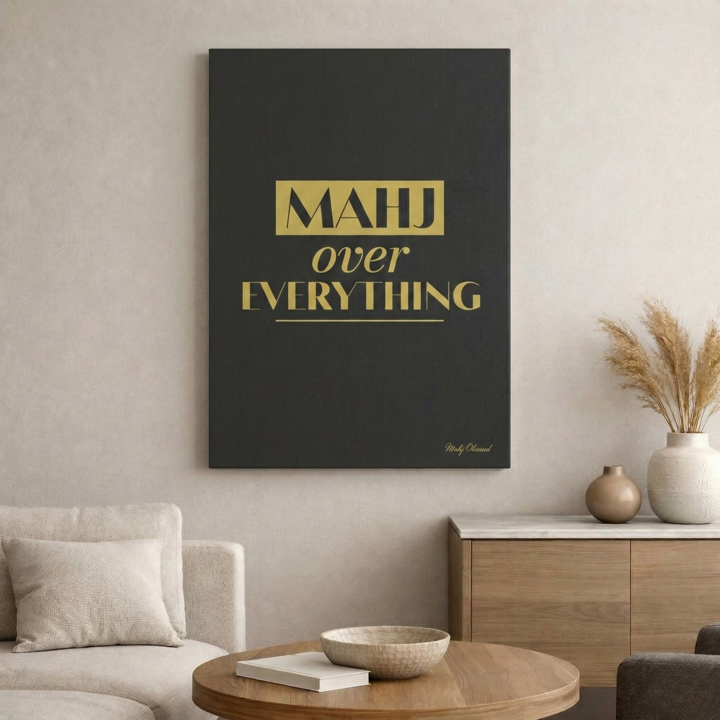 Mahj First Black Canvas