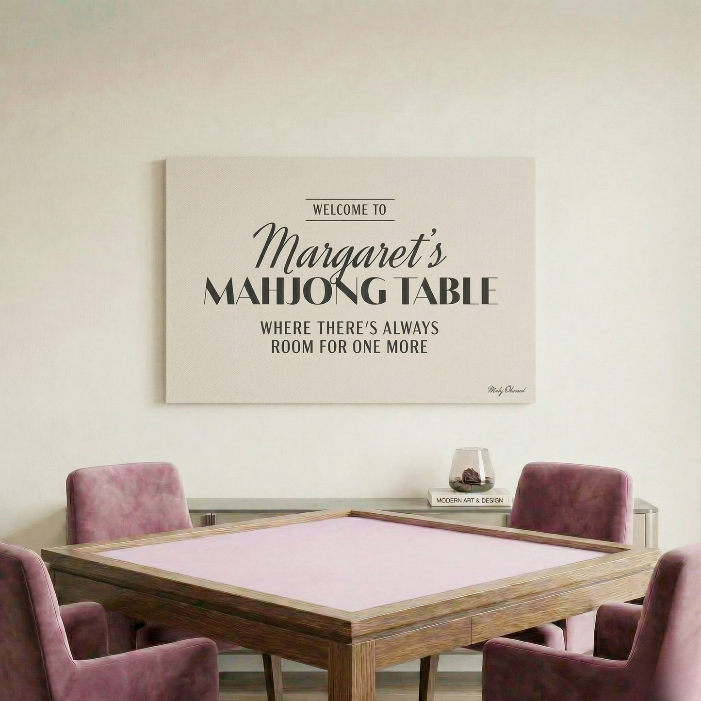 Always Welcome Table Ivory Canvas