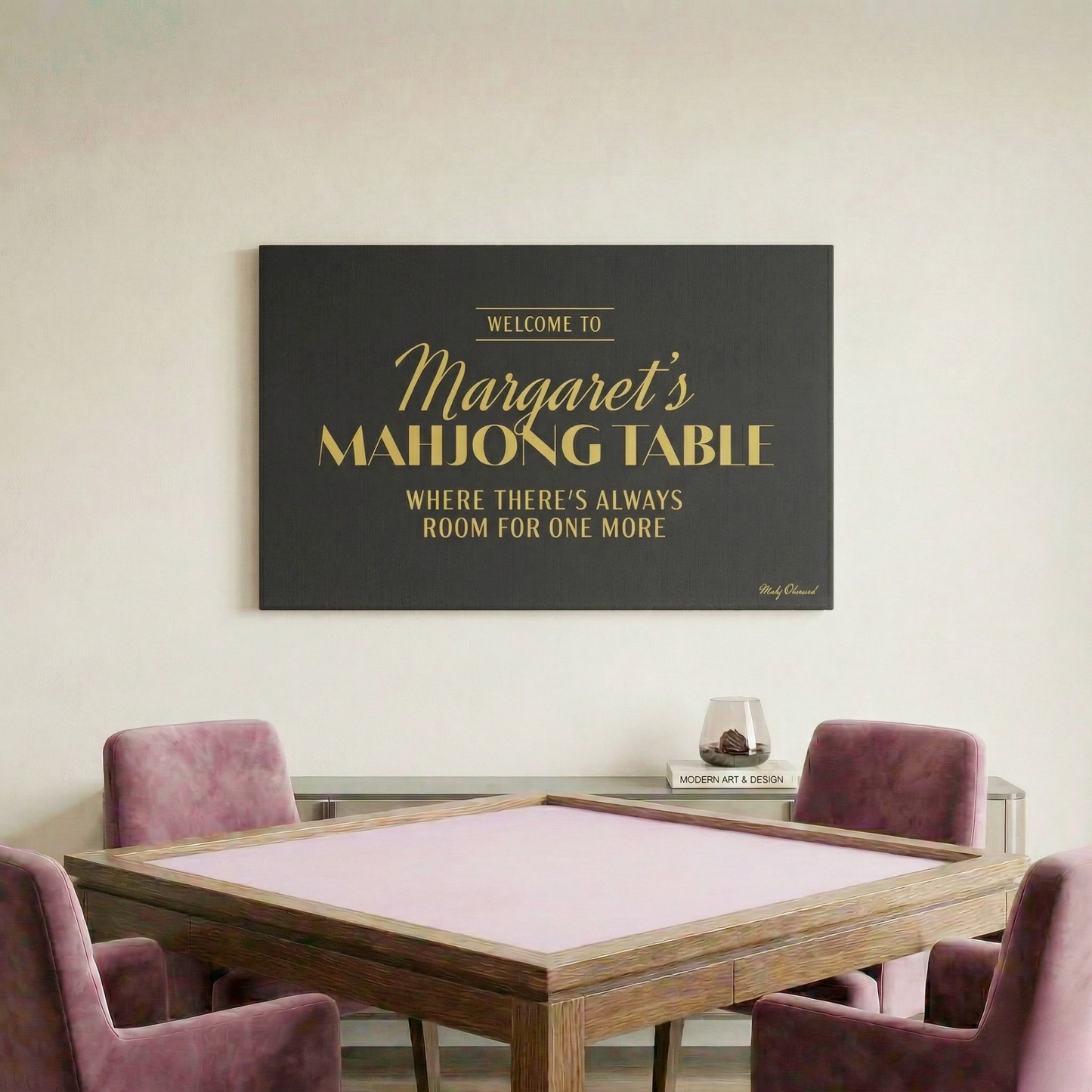 Always Welcome Table Black Canvas